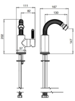 Bugnatese Athena bidé csaptelep leeresztővel, szálcsiszolt nikkel 8523NS