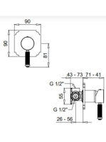 Bugnatese Athena falsík alatti zuhanycsaptelep 1 fogyasztóhoz, bronz 8530BR