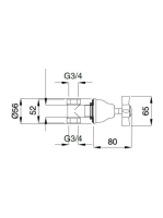 Bugnatese Princeton csempeszelep 3/4" csatlakozással, króm 862CR