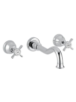 Bugnatese Princeton 3-lyukas fali mosdócsaptelep click-clack leeresztővel, 19 cm-es kifolyóval, bronz 865SCBR