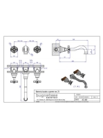 Bugnatese Princeton 3-lyukas fali mosdócsaptelep leeresztő nélkül, 23 cm-es kifolyóval, króm 869CR