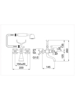 Bugnatese Lady kádcsaptelep zuhanyszettel, arany 900DO