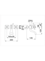 Bugnatese Lady kádcsaptelep 3/4"-es csatlakozással, króm 901CR