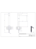 Bugnatese Tetris magasított mosdócsaptelep, leeresztő nélkül, matt fekete 9117SNE