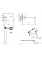 Bugnatese Tetris falsík alatti 2-lyukas mosdócsaptelep 21 cm-es kifolyóval, króm 9147CR