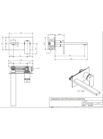 Bugnatese Tetris falsík alatti 2-lyukas mosdócsaptelep click-clack leeresztővel, 21 cm-es kifolyóval, matt fehér 9147SCBI