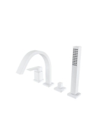 Bugnatese Tetris peremre szerelhető 4 lyukas kádcsaptelep, matt fehér 9155BI