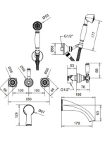 Bugnatese Lady falsík alatti zuhanyrendszer, bronz 918BR