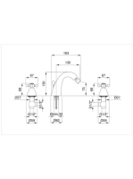 Bugnatese Lady 3-lyukas bidé csaptelep leeresztővel, arany 925DO