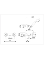 Bugnatese Lady zuhanycsaptelep zuhanyszettel, króm 948CR