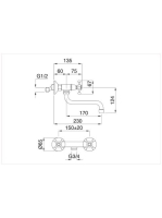 Bugnatese Lady fali mosogatócsaptelep, bronz 952BR