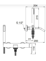 Bugnatese Tess kádcsaptelep zuhanyszettel, króm 9602CR