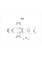 Bugnatese Lady csempeszelep 1/2" csatlakozással, króm 960CR