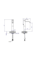 Bugnatese Tess magasított mosdócsaptelep click-clack leeresztővel, rozsdamentes acél hatású 9617SCNS