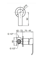 Bugnatese Tess egykaros zuhanycsaptelep, matt fekete 9630NE