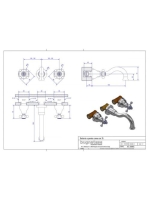 Bugnatese Lady 3-lyukas fali mosdócsaptelep leeresztő nélkül, 19 cm-es kifolyóval, arany 965DO