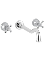 Bugnatese Lady 3-lyukas fali mosdócsaptelep click-clack leeresztővel, 19 cm-es kifolyóval, króm/arany 965SCCRDO