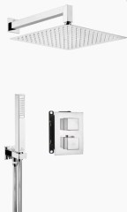 Deante Box szögletes, termosztátos készlet, falsík alatti egységgel 