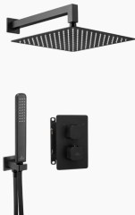 Deante Box nero lekerített, termosztátos készlet, falsík alatti egységgel 