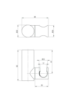 Deante Round fali sárgaréz zuhanytartó, króm ANR 021U