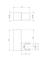 Deante Square kézizuhany tartó, matt fekete ANS N21U