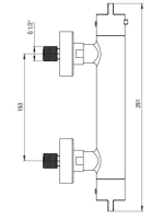 Deante termosztátos zuhanycsaptelep visszacsapó szelepekkel, króm BCH_04BT