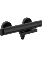 Deante termosztátos kádtöltő csaptelep behajtható kádkifolyóval, matt fekete BCH_N1BT