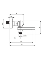 Deante termosztátos kádtöltő csaptelep behajtható kádkifolyóval, arany BCH_Z1BT