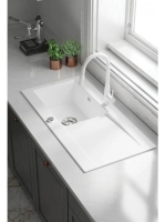 Deante Lukrecja konyhai csaptelep kihúzható kifolyóval és visszacsapó szelepekkel, fehér BDH A72M