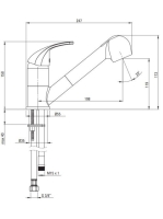 Deante Pepe konyhai csap, kihúzható kifolyóval, króm/grafit BDP_271M