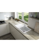 Deante Nemezja magasított konyhai csaptelep csatlakozó tömlőkkel, alabástrom BEN_A62M