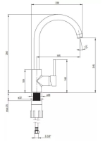 Deante Nemezja magasított konyhai csaptelep csatlakozó tömlőkkel, alabástrom BEN_A62M