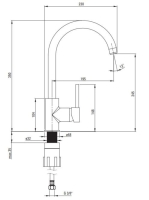 Deante Nemezja magasított konyhai csaptelep, metál fekete BEN_G62M