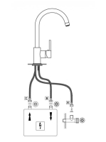 Deante egykaros konyhai csaptelep alacsony nyomású, háromutas vízmelegítőhöz, króm BEZ 062H