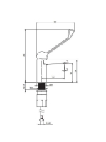 Deante Corio ECO orvosi karos mosdócsaptelep leeresztőszelep nélkül, króm BFC 020C
