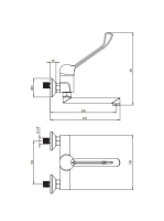 Deante Corio falra szerelhető orvosi karos mosdócsaptelep, króm BFC 050C