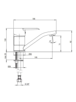 Deante Corio ECO egykaros mosdó csaptelep forgatható kifolyóval, króm BFCE026M