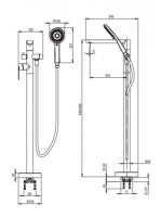 Deante Alpinia szabadonálló kádtöltő csaptelep zuhanyszettel, arany BGA_Z17M