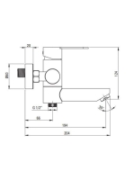 Deante Lupo rozsdamentes acél hatású kádcsaptelep, behajtható kifolyóval BLU_F10M