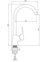 Deante Boro fekete mosogató csaptelep BMO N62M