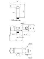 Deante Arnika falsík alatti bidé csaptelep bidé típusú kézizuhannyal, titanium BQA D34M