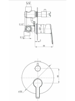 Deante Arnika falba süllyesztett egykaros csaptelep zuhanyváltóval, titánium BQA D44P