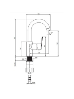 Deante Arnika egykaros mosdó csaptelep forgatható kifolyóval, matt fekete BQA N24M