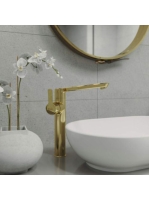 Deante Arnika egykaros magasított mosdó csaptelep forgatható kifolyóval, arany BQA Z20K