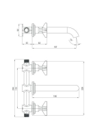 Deante Temisto fali mosdó csaptelep, Szálcsiszolt Bronz BQT M54D