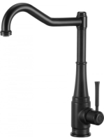 Deante Tamizo egykaros konyhai csaptelep szögletes kifolyóval, matt fekete BQT N63M