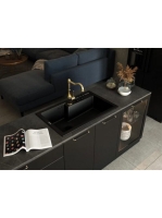 Deante Tamizo egykaros konyhai csaptelep szögletes kifolyóval, arany BQT Z63M