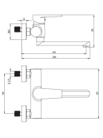 Deante Tubo falra szerelhető króm mosdócsaptelep BUT_050M