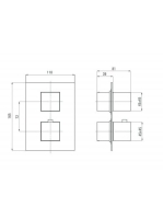 Deante Box falon belüli termosztatikus szögletes csaptelep, króm BXY 0EAT