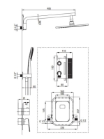 Deante Arnika falba építhető zuhanyrendszer falon belüli egységgel, titánium BXYZDQAM